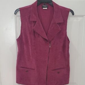 Southern Lady Corduroy Vest - Deep Pink